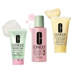 Mini Step Skin 3 Kits 3 = All About Clean Liquid Facial Soap 30 ml + Clarifying Lotion 3 Twice a Day Exf. 60 ml + Dram.Diff.Moisturizing Lotion 30 ml